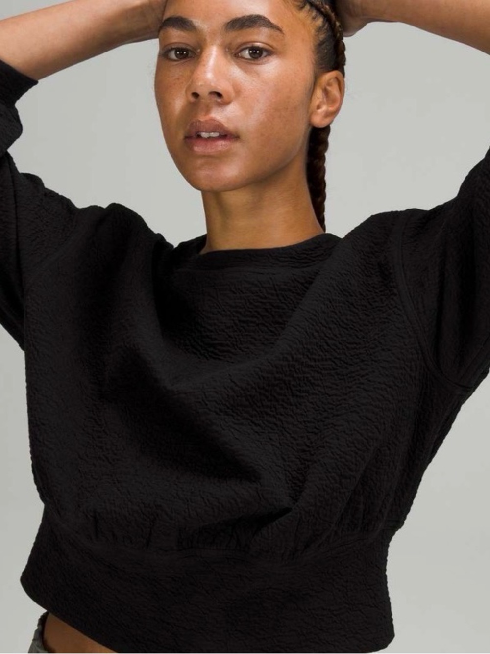 lululemon athletica Black Textured Crewneck Pullover - Picture 3 of 6